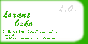 lorant osko business card
